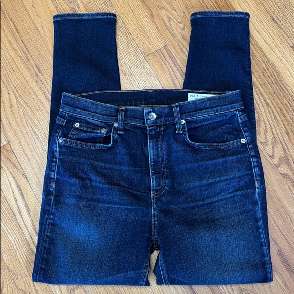 Rag & Bone Riverdale High Rise Ankle Skinny Dark Wash Blue Jeans Women’s Size 28 - Picture 6 of 15